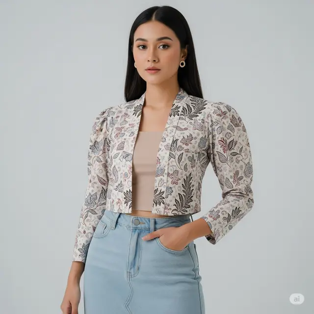 Model Baju Batik Wanita Terbaru Lengan Panjang. Foto: Gemini