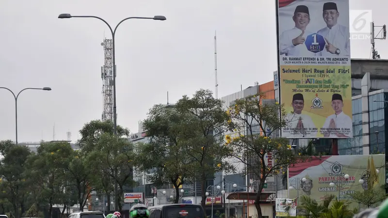 Masa Tenang Pilkada 2018, Atribut Kampanye Masih Beredar di Bekasi