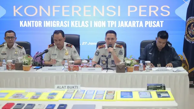 Pengungkapan Kasus Dugaan Penipuan Internasional lima WNA oleh Kantor Imigrasi Kelas I Non TPI Jakarta Pusat.