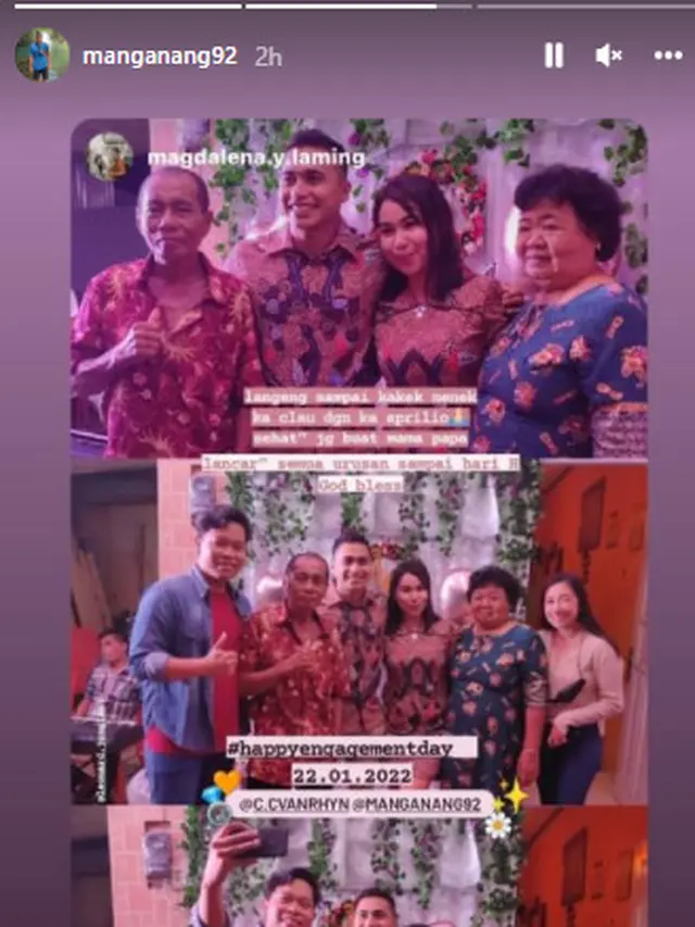 6 Momen Pertunangan Aprilio Manganang dan Kekasih, Banjir Doa