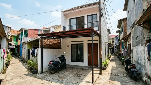 Model Rumah Minimalis di Gang Sempit 2 Lantai