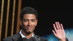 Bellingham diberi penghargaan untuk kategori pemain dengan Talenta Terbaik tahun ini setelah pencapaiannya yang luar biasa pada tahun 2023. (AP Photo/Michel Euler)