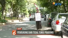 Pria ini rela jalan kaki dari Tegal ke Jakarta untuk temui Calon Presiden Prabowo Subianto.