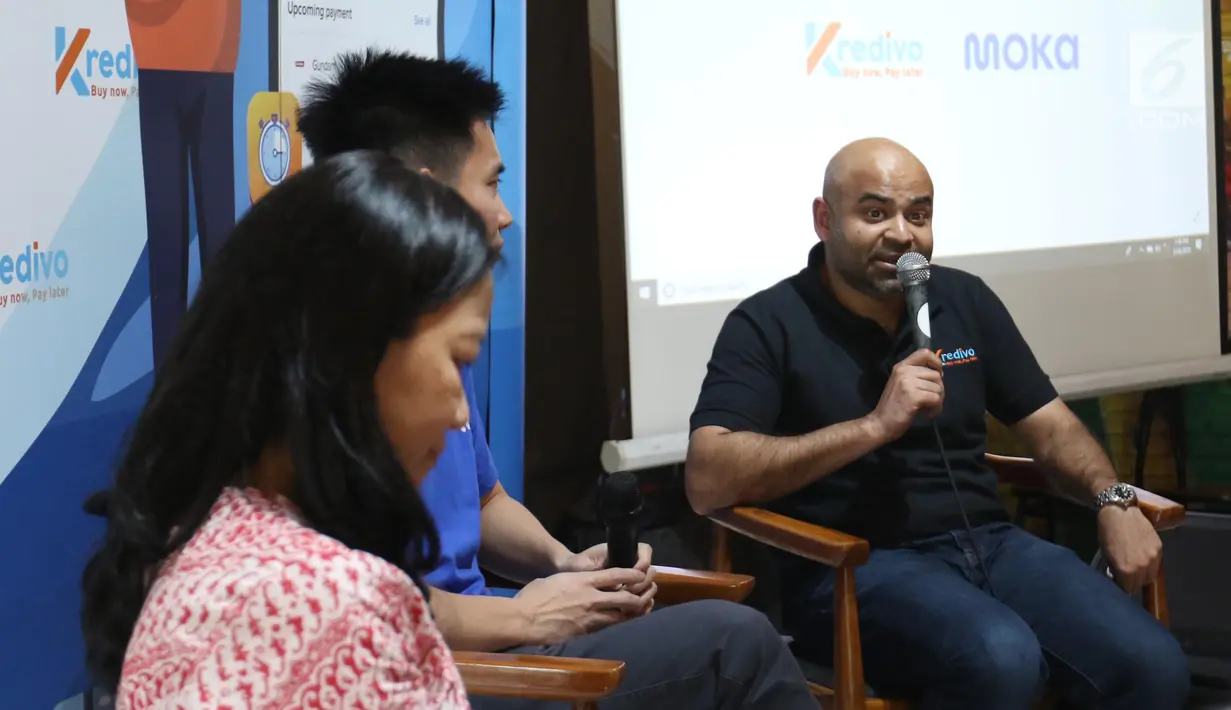 CEO dan Co-founder PT FinAccel Teknologi Indonesia Akshay Garg saat peluncuran Transaksi offline Kredivo di Jakarta (26/2). Jumlah ini akan terus bertambah dengan pengaktifan Kredivo di seluruh merchant Moka secara bertahap. (Liputan6.com/Angga Yuniar)