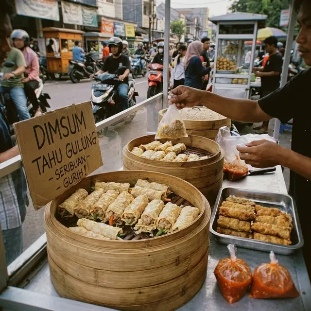 Ilustrasi Dimsum Tahu Gulung