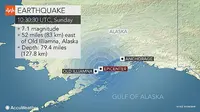 Gempa 7,1 SR yang mengguncang Alaska membuat 10.000 pelanggan di wilayah Anchorage tanpa listrik pada hari Minggu pagi.
