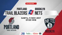 Jadwal NBA, Portland Trail Blazers Vs Brooklyn Nets. (Bola.com/Dody Iryawan)