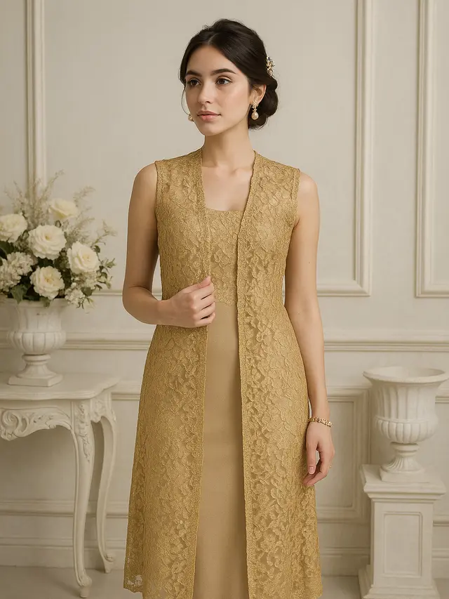 Cardigan Brokat Tanpa Lengan untuk Kondangan