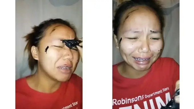 [Bintang] Salah Pakai Masker, Cewek Ini Nangis Kejer karena Kesakitan dan Alisnya Hilang