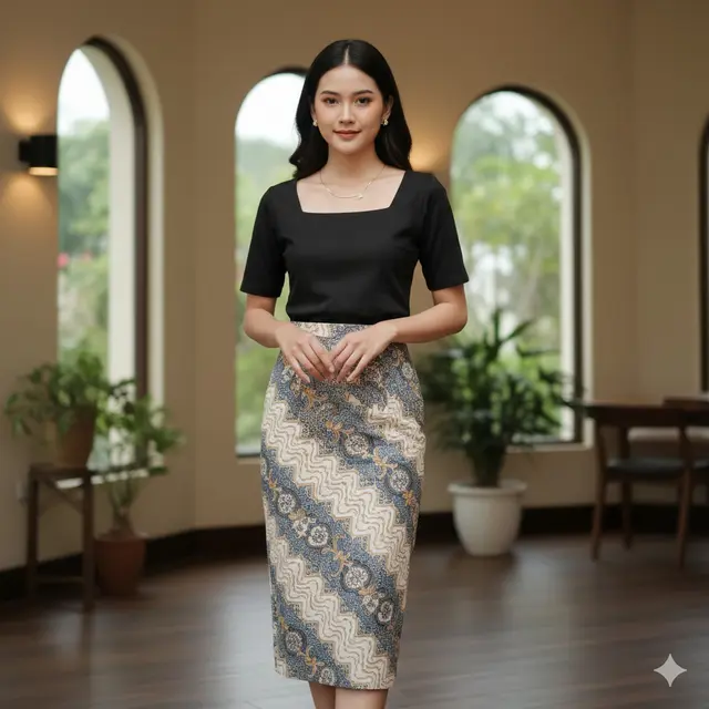 Model Baju yang Cocok dengan Rok Batik Midi