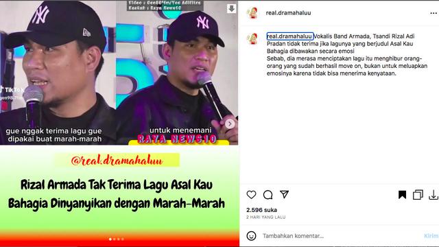 Rizal Armada Diduga Sindir Asila Maisa Anak Ramzi yang Nyanyikan Lagu Asal Kau Bahagia: Gue Gak Terima Lagu Gue Dipake Buat Marah-Marah