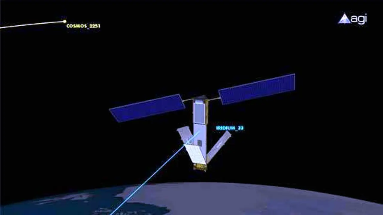Tabrakan 2 satelit di angkasa luar