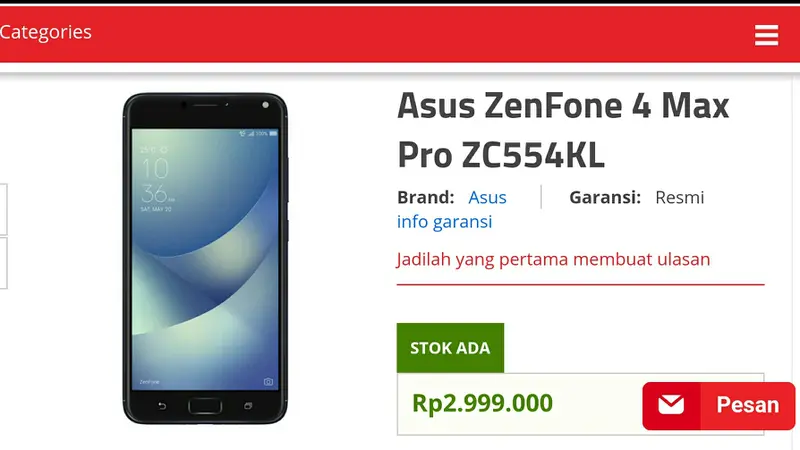 Erafone Mulai Jual Asus Zenfone 4 Max Pro. Liputan6.com/Mochamad Wahyu Hidayat