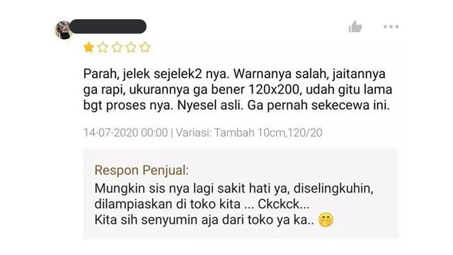 8 Potret Balasan Ulasan Admin Online Shop Ini Bikin Geleng Kepala