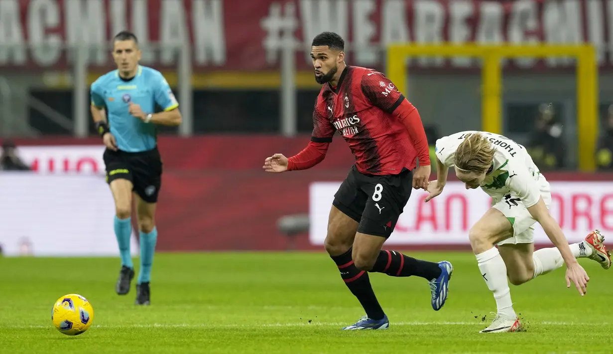 Kemenangan ini penting bagi AC Milan untuk menjaga posisi di peringkat tiga klasemen Liga Italia 2023/2024.  (AP Photo/Antonio Calanni)
