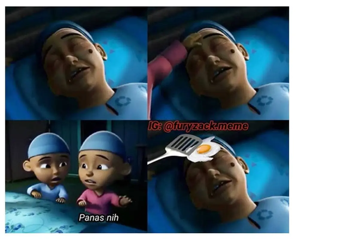 Meme Kocak Upin dan Ipin Bersama Opah Ini Bikin Senyum Kecut