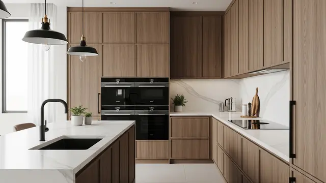 Desain Dapur Ceiling-Height Cabinet