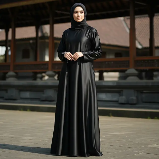 9 Inspirasi Model Abaya Gamis Polos Tapi Tetap Anggun, Elegan dan Berkelas