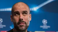 Manajer Manchester City Josep Guardiola dalam sebuah sesi konferensi pers di Manchester, 31 Oktober 2016. (AFP/Oli Scarff)