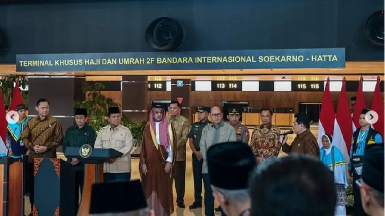 Presiden Prabowo Puji Terminal Khusus Haji dan Umrah di Bandara Soetta Jadi Lebih Modern dan Nyaman.  Foto: Tim Media Presiden.  (dok.Instagram @prabowo/https://www.instagram.com/p/DJOth2NypH4/Henry)