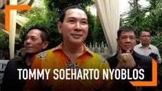 Tommy Soeharto selesai mencoblos pada pukul 10.00 WIB di TPS 02, Gondangdia, Menteng, Jakarta.