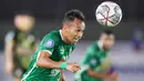 Kemenangan PSS Sleman tak lepas dari peran Irfan Jaya yang mencetak dua gol buat Super Elja. Kedudukan sempat imbang 2-2 sebelum akhirnya gol di penghujung waktu Eduardo Junior berhasil membuat Dejan Antonic puas dengan kemenangan tersebut. (Bola.com/Bagaskara Lazuardi)