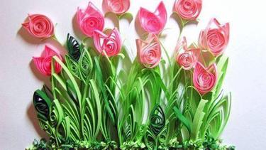 Kreasi Bunga Tulip Bernilai Jual Tinggi Dari Gulungan Kertas