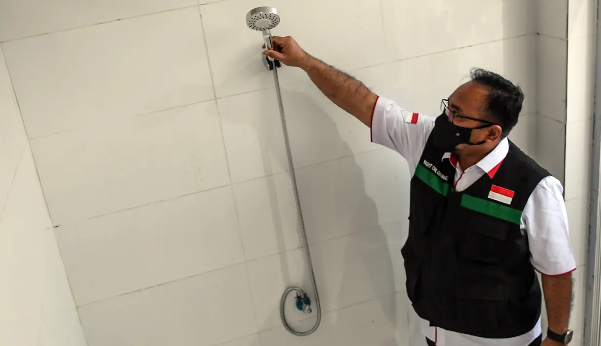 Salah satu yang menjadi perhatian Menag tak lain ketersediaan toilet hingga dapur yang akan digunakan untuk memasak makanan jemaah haji Indonesia. (FOTO: MCH PPIH ARAB SAUDI 2023)