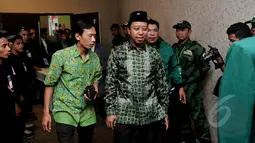 Ketua Umum Partai PPP, Romahurmuziy saat tiba dalam Pembukaan Musyawarah Kerja Wilayah PPP DKI Jakarta, Senin (23/2/2015). Romahurmuziy yakin partai PPP akan menjadi peringkat nomer satu dalam pemilu yang akan datang. (Liputan6.com/JohanTallo)