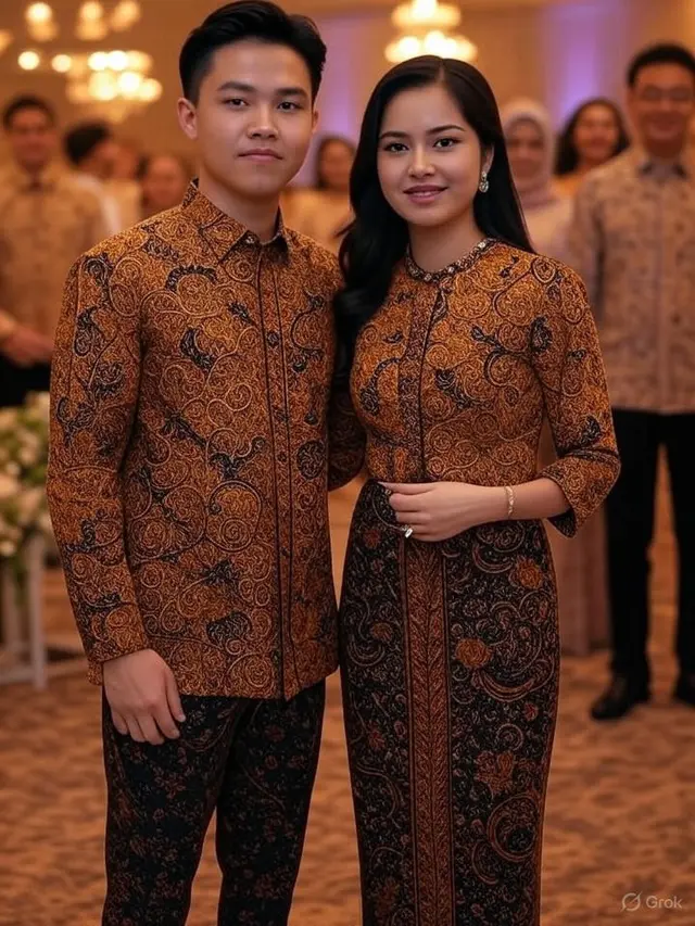 Model Sarimbit Batik Couple Modern untuk Keluarga Muda. Gemini