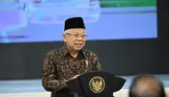 Wakil Presiden Ma’ruf Amin, pamitan dan minta maaf pada para menteri dan kepala daerah karena masa jabatannya segera berakhir. (Delvira Hutabarat).