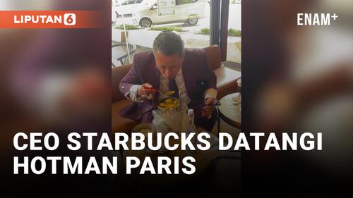 VIDEO: Nyeleneh, Hotman Paris Makan Soto Ayam di Starbucks