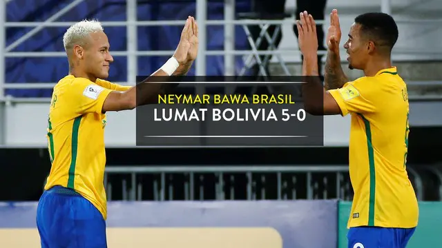Video highlights kualifikasi PD 2018 zona Amerika Selatan antara Brasil melawan Bolivia yang berakhir dengan skor 5-0, Jumat (10/7/2016) WIB