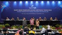 Rapat Umum Pemegang Saham Luar Biasa (RUPSLB) PT Bank Pembangunan Daerah Jawa Barat dan Banten, Tbk (bank bjb) di Grand Ballroom Trans Hotel Bandung. (Dok bank bjb)