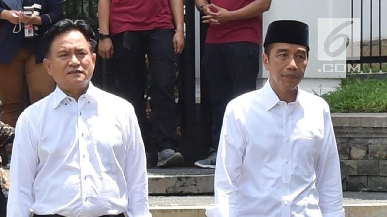 Keakraban Jokowi dan Yusril Ihza Mahendra di Istana Bogor