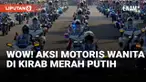 Upacara detik-detik Proklamasi dalam rangka Hari Ulang Tahun (HUT) ke-80 Republik Indonesia digelar di Istana Merdeka, Jakarta, Minggu (17/8/2025). Sebelumnya dibuka dengan Kirab Sang Merah Putih yang juga menampilkan aksi para motoris wanita.