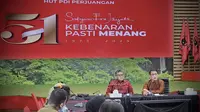 Sekretaris Jenderal DPP PDIP Hasto  bersama Ketua DPP PDIP Ahmad Basarah menjelaskan rangkaian peringatan Hari Ulang Tahun (HUT) ke-51 PDIP akan digelar pada 10 Januari 2024. (Foto: Dokumentasi PDIP).