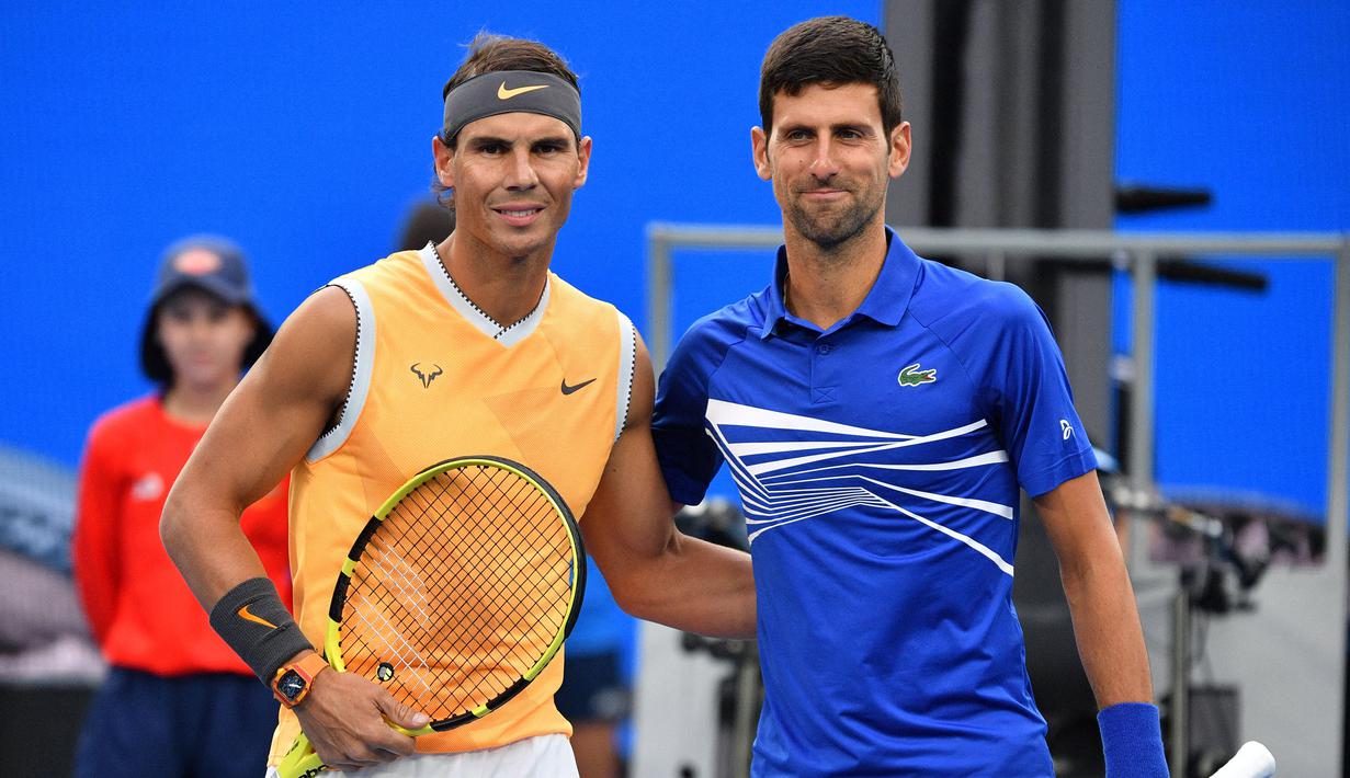 Pertemuan Rafael Nadal dan Novac Djokovic pada semifinal French Open 2021 dijadwalkan akan digelar pada hari Jumat waktu setempat. Pertandingan ini menjadi salah satu yang ditunggu oleh para pectinta olahraga tenis dunia. (Foto: AFP/Saeed Khan)