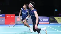 Ganda putra Indonesia, Fajar Alfian/Muhammad Rian Ardianto, pada perempat final Australia Open 2023, di Quay Centre, Sydney Olympic Park, Sydney, Jumat (4/8/2023). (Bola.com/PBSI)