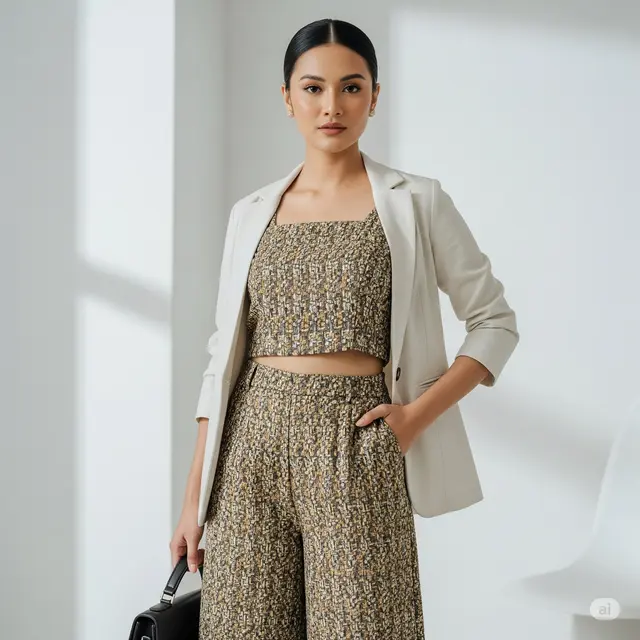 Model Baju Tenun Kantor Wanita. Foto: Gemini