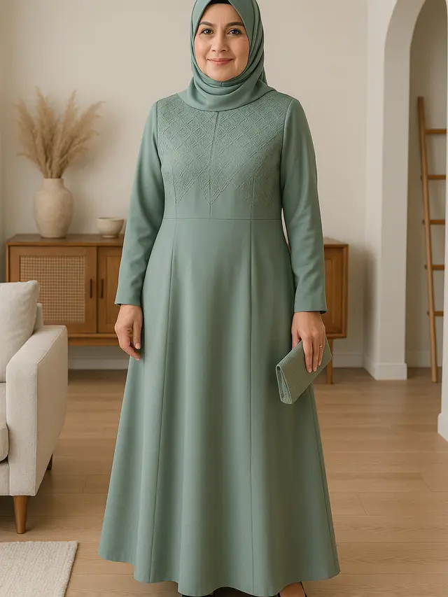 Rekomendasi Gamis Brokat di Dada untuk Ibu-Ibu Usia 40 Tahun, Elegan dan Sopan untuk Berbagai Acara