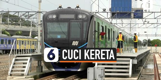 VIDEO: Cegah Penyebaran Corona, Operator MRT Jakarta Cuci Kereta