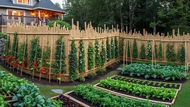 Ide Pagar Bambu Estetik untuk Rumah dengan Taman Sayur/Gemini AI