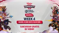 Live Streaming Mobile Legends Bang-bang Vidio Community Cup Season 4 Week 4 Kamis, 8 Juni