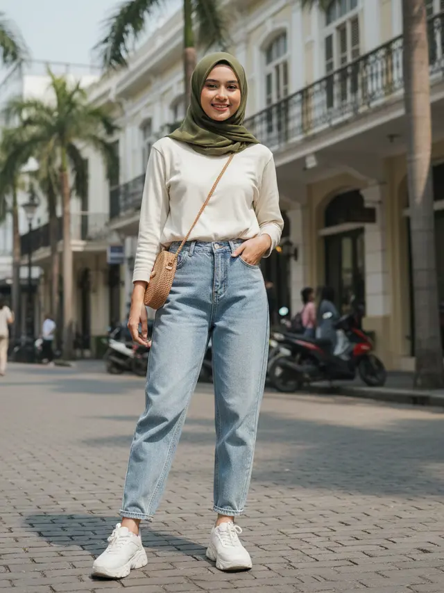 Model Celana Jeans Panjang Wanita Kekinian (Foto: Gemini AI)