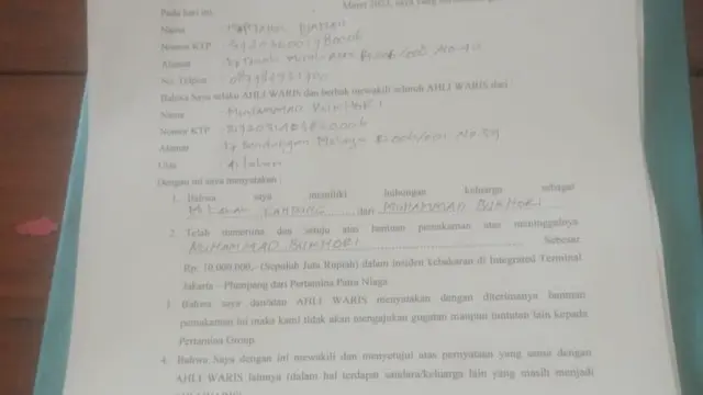 Isi Surat yang Diduga dari Pertamina untuk Korban Kebakaran Depo Pertamina Plumpang