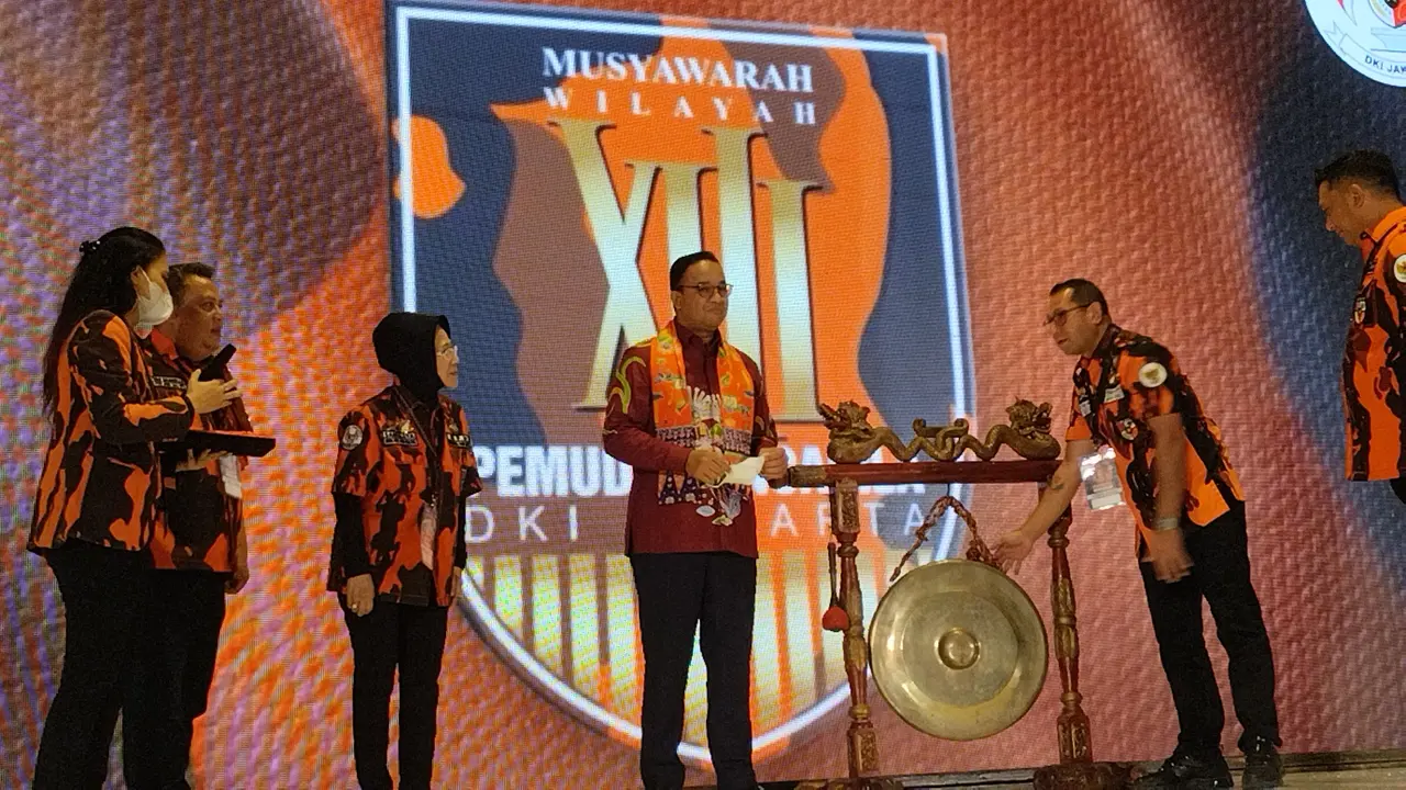 Gubernur DKI menghadiri Muswil Pemuda Pancasila (PP) di Jakarta. (Liputan6.com/Winda Nelfira)