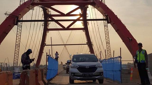Jembatan Kali Kuto memiliki panjang 164 meter, dimana panjang bentang utama 100 meter dan jalan pendekat di sebelah barat dan timur masing-masing 32 meter. (Dok Kementerian PUPR)
