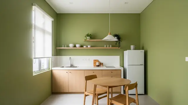Warna Cat Dapur yang Tidak Mudah Kotor dan Tahan Noda Minyak Hijau Zaitun