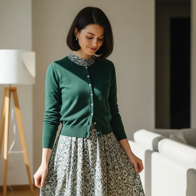 8 Cara Tampil Modis Memadukan Cardigan dan Dress